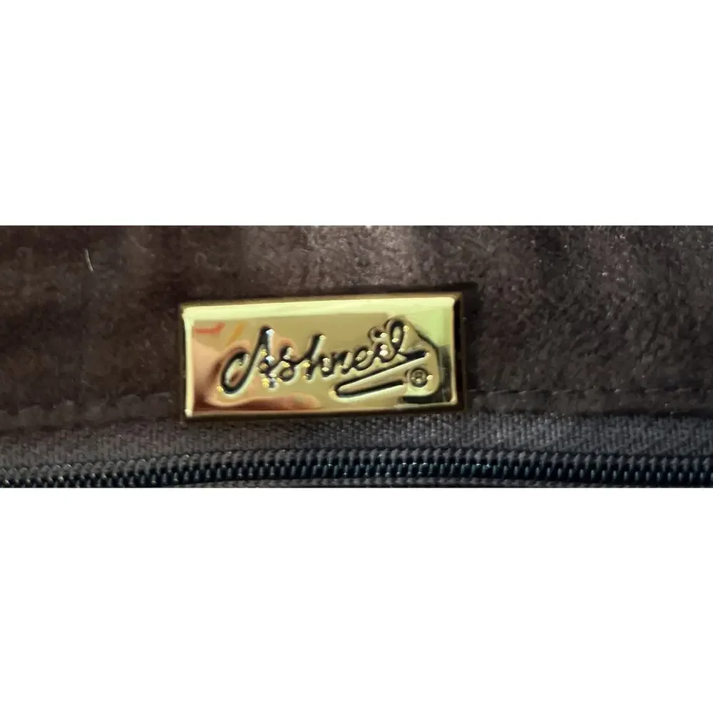 EUC ASHNEIL Rare Handbag PebbledLeather Shimmer Brown Satchel Purse+Compartments